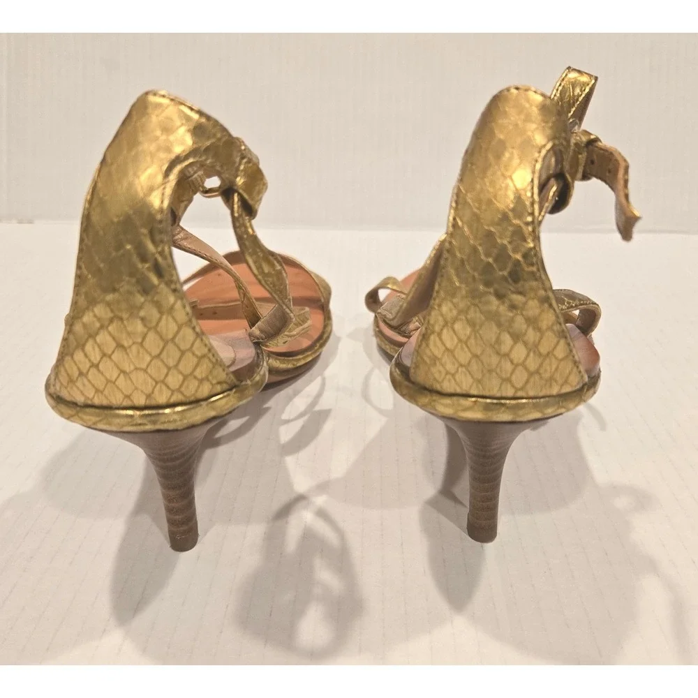 Vince Curio Women's Gold Heels Ankle Strap Kitten Heel Sandals Party‎ Shoes 9.5